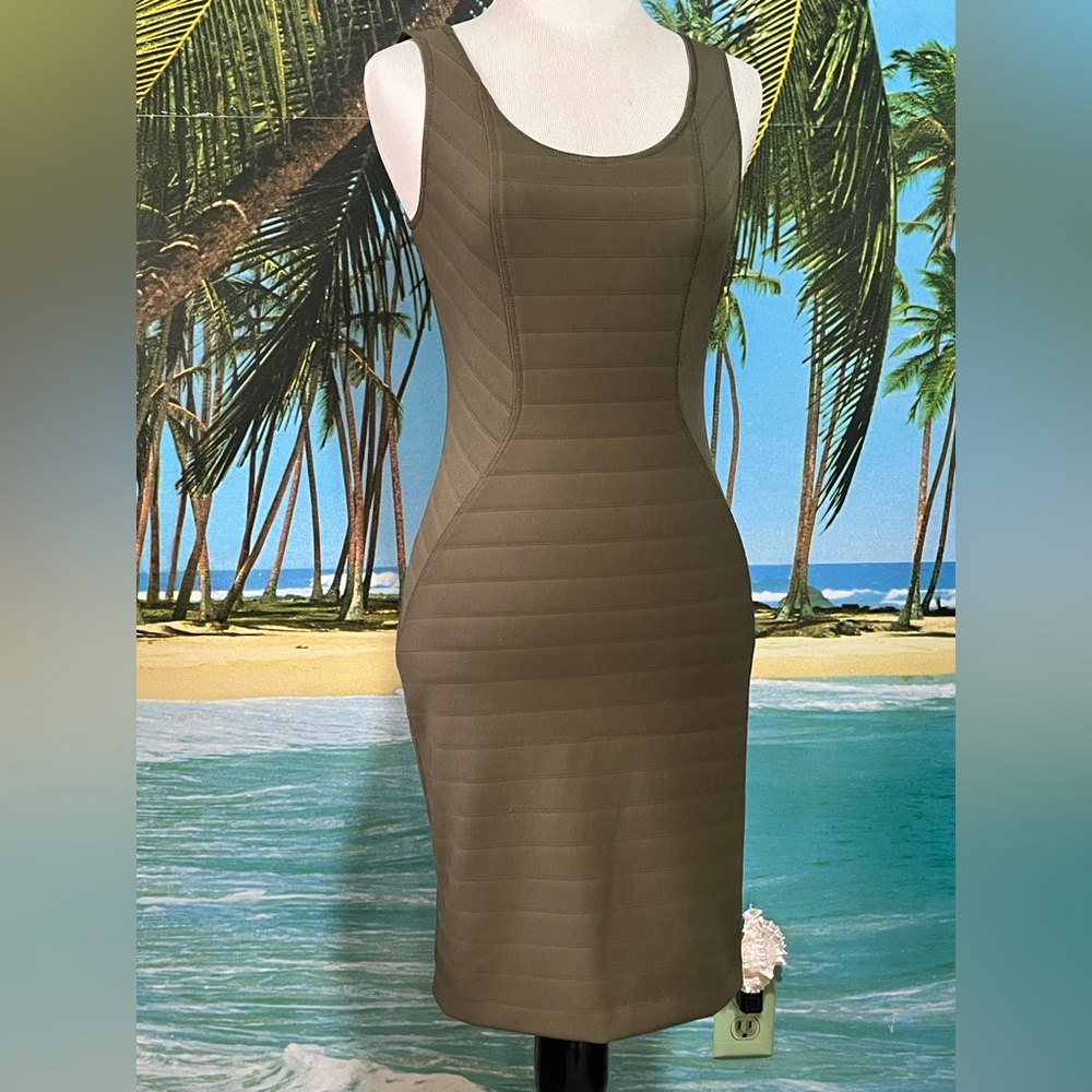 Bar III Olive Green Midi Dress